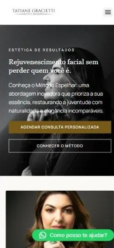Versão mobile do site Dra. Tatiane Gracietti