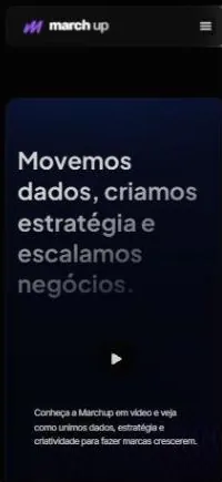 Versão mobile do site Marchup