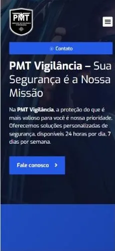 Versão mobile do site PMT Vigilância