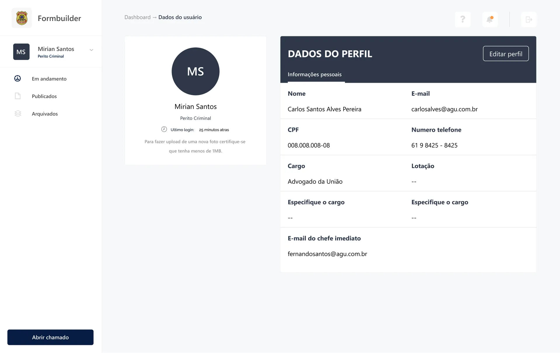 Tela Meu Perfil final