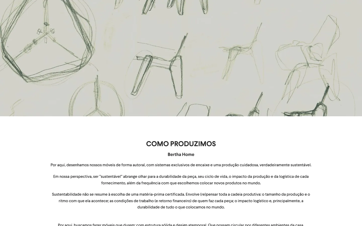 Bertha Home: meio da página (versão desktop)