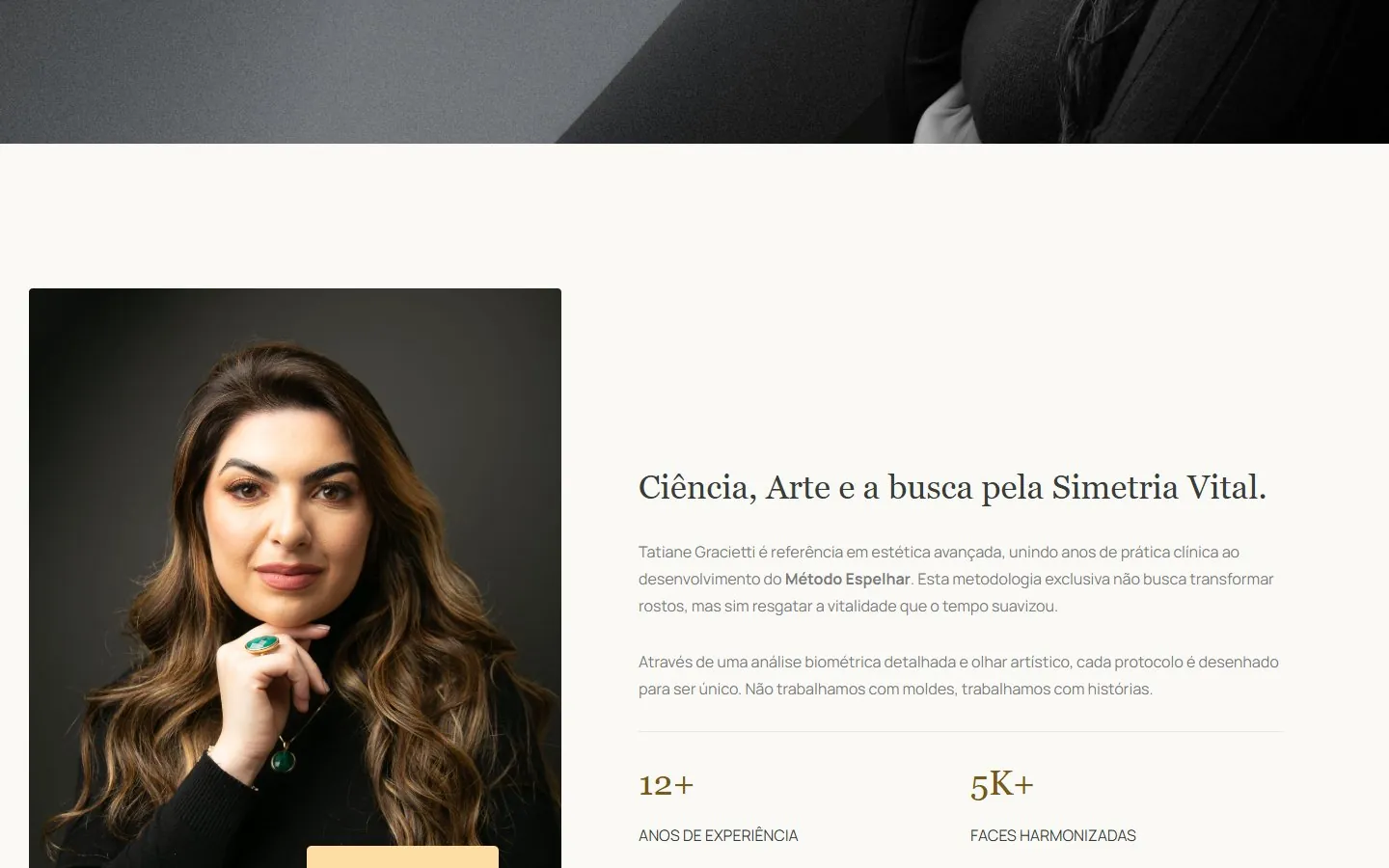 Dra. Tatiane Gracietti: meio da página (versão desktop)
