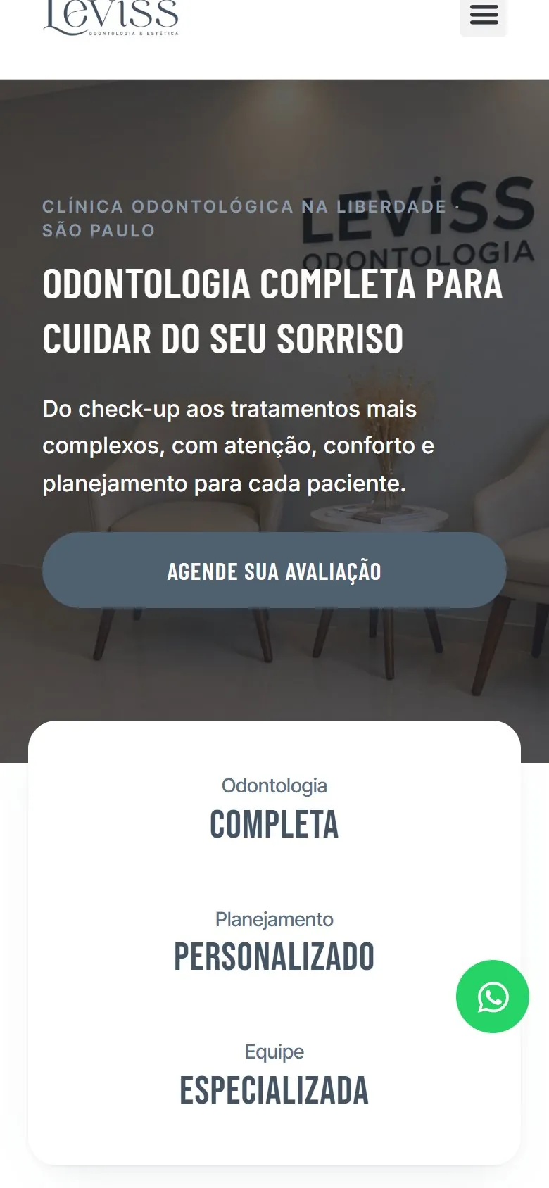 Leviss Odontologia: tela 3 da versão mobile