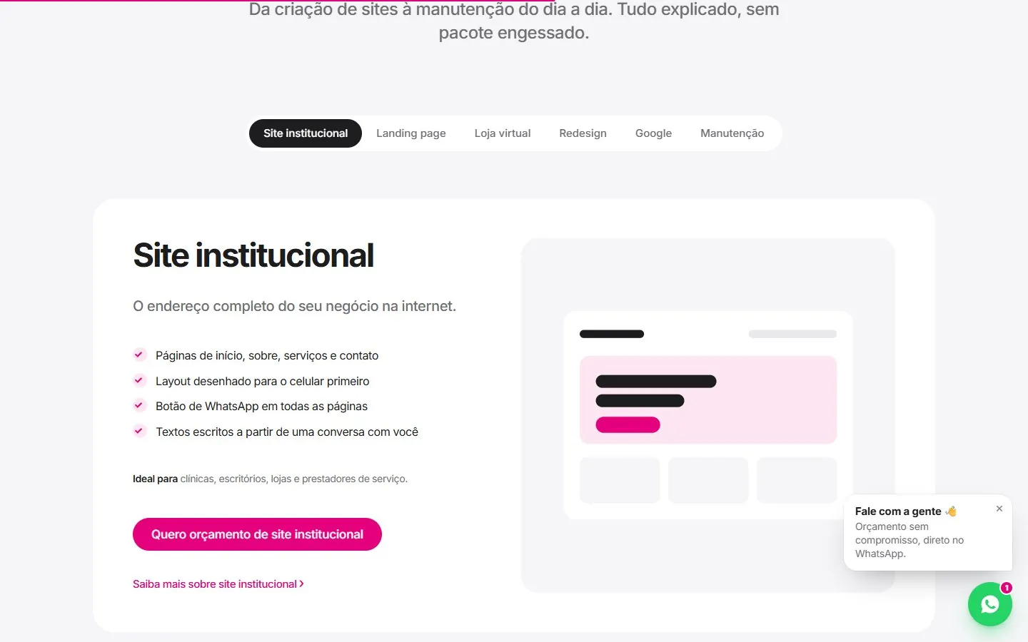 Logical Sites: meio da página (versão desktop)