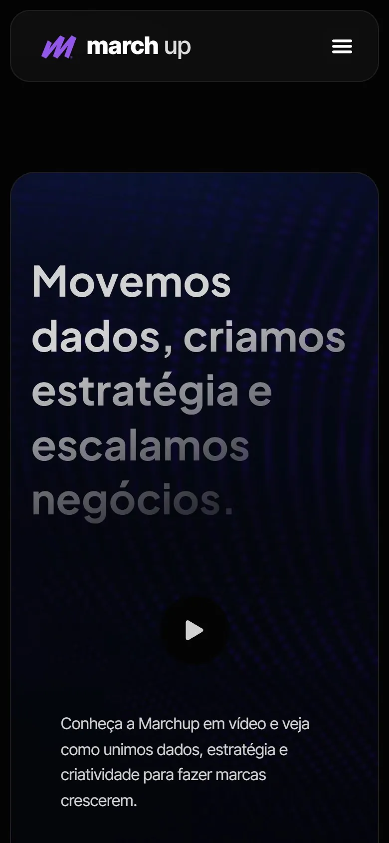 Marchup: tela 1 da versão mobile