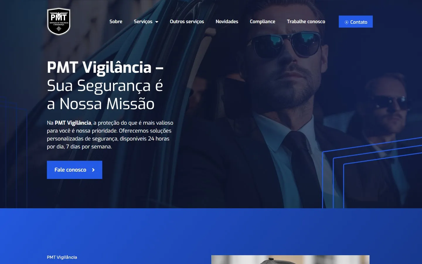 PMT Vigilância: topo da página (versão desktop)